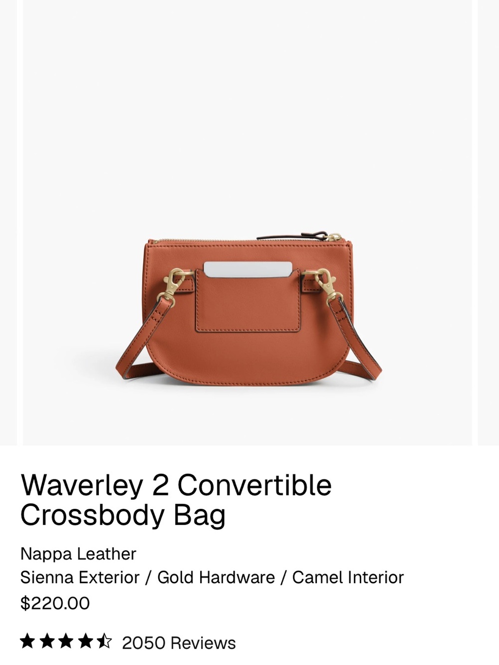 Lo & Sons Waverly Small Crossbody Bag in Sienna/Gold/Camel - Picture 9 of 10